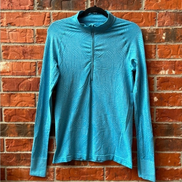 Moving Comfort Womens Large Blue Quarter Zip Long Sleeve Pullover Active Top - Picture 9 of 9